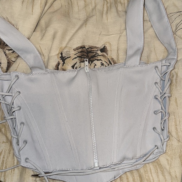 Guizio classic fitted corset in blue - Picture 5 of 10